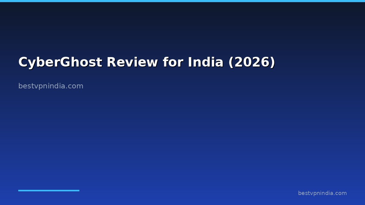 CyberGhost Review for India (2026)