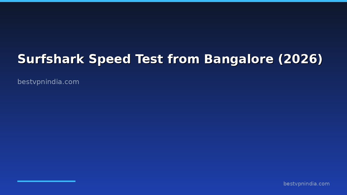 Surfshark Speed Test from Bangalore (2026)